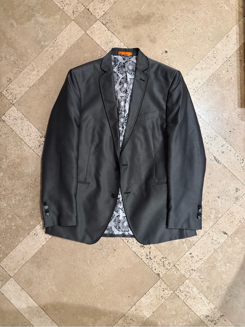 TALLIA Men's Black Textured Blazer